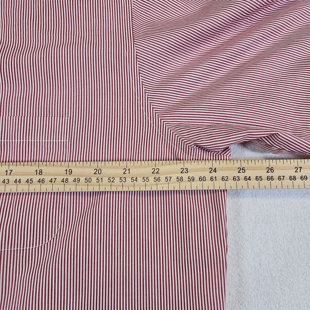 Brooks Brothers Red White Striped Long Sleeve Button Up Shirt Preppy Mens 17 4/5 - Picture 8 of 9